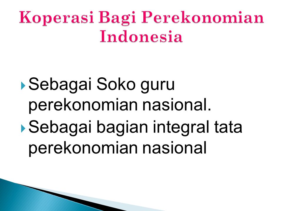Koperasi Bagi Perekonomian Indonesia