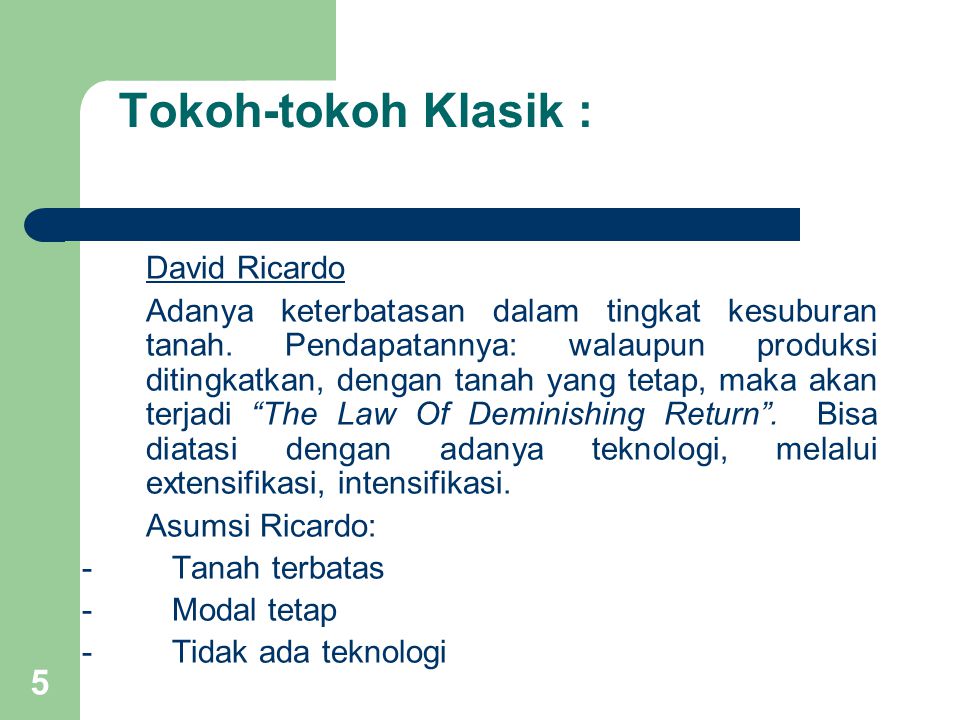 Tokoh-tokoh Klasik : David Ricardo