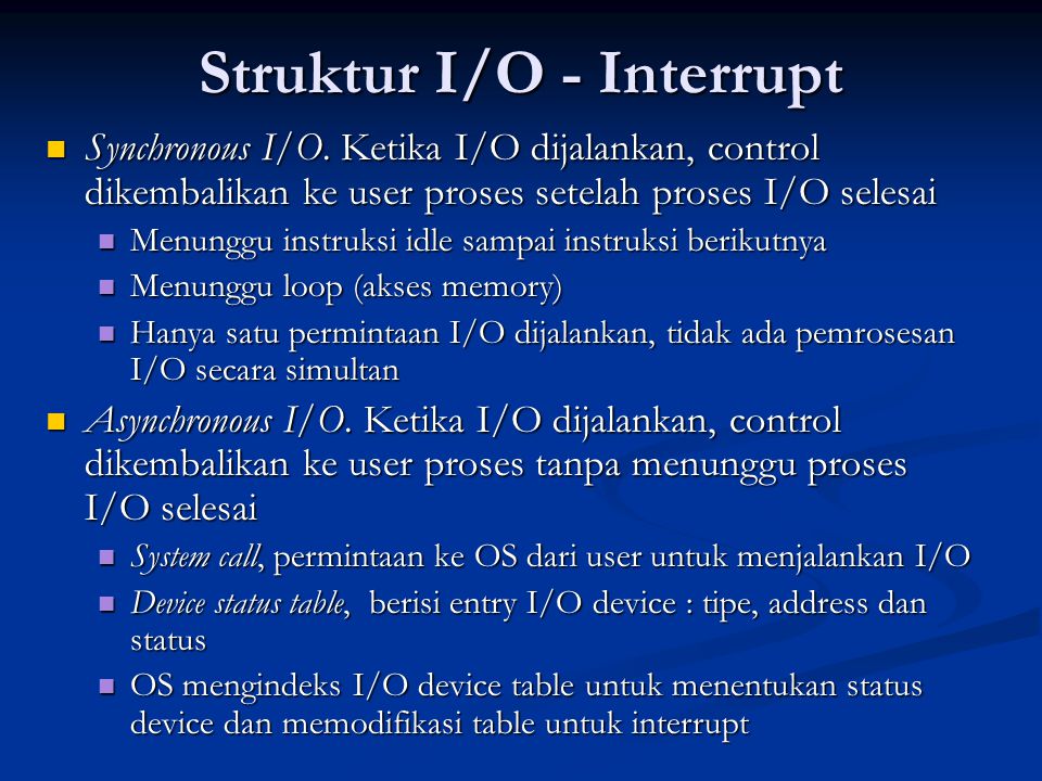 Struktur I/O - Interrupt