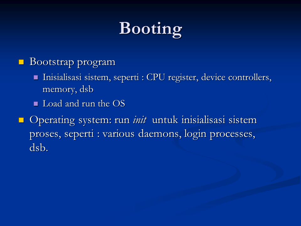 Booting Bootstrap program