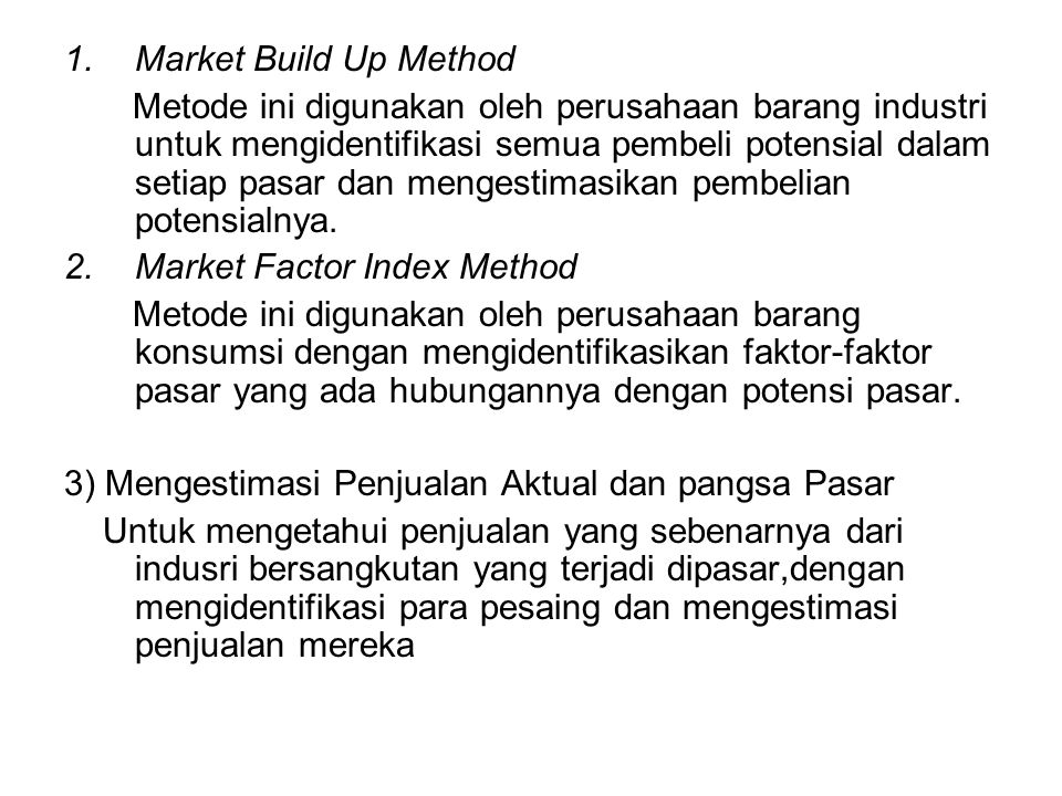 Market Build Up Method