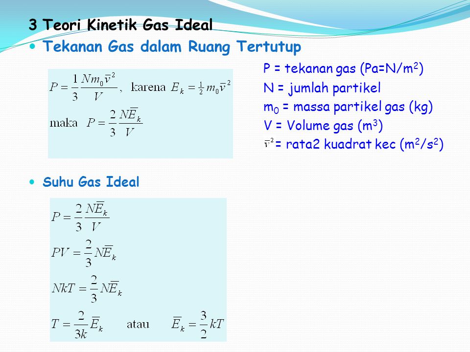 3 Teori Kinetik Gas Ideal Tekanan Gas dalam Ruang Tertutup