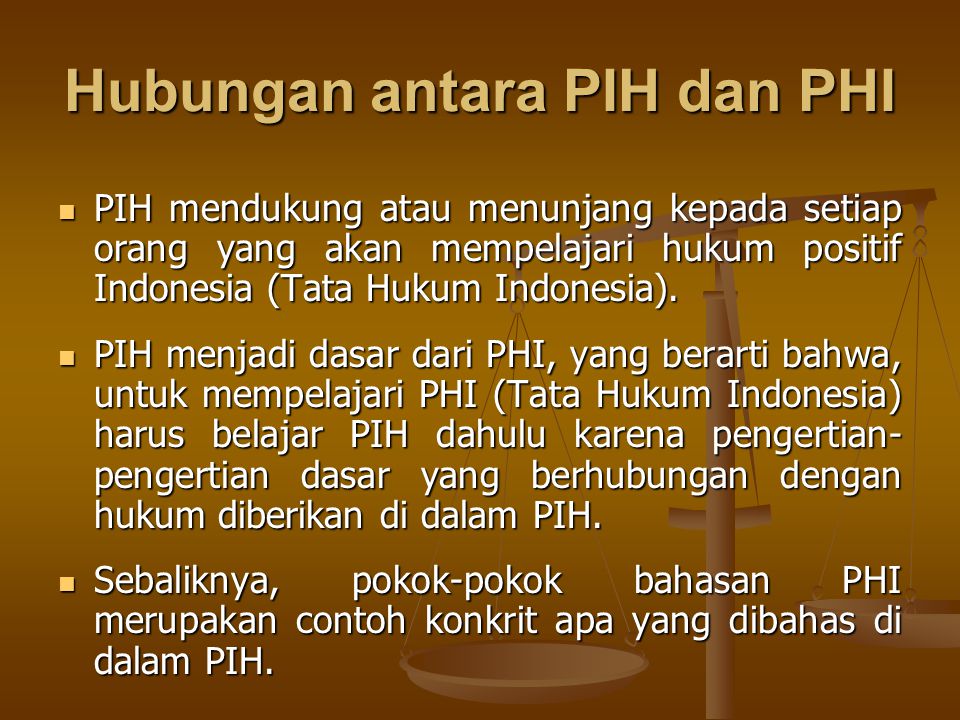 Hubungan antara PIH dan PHI