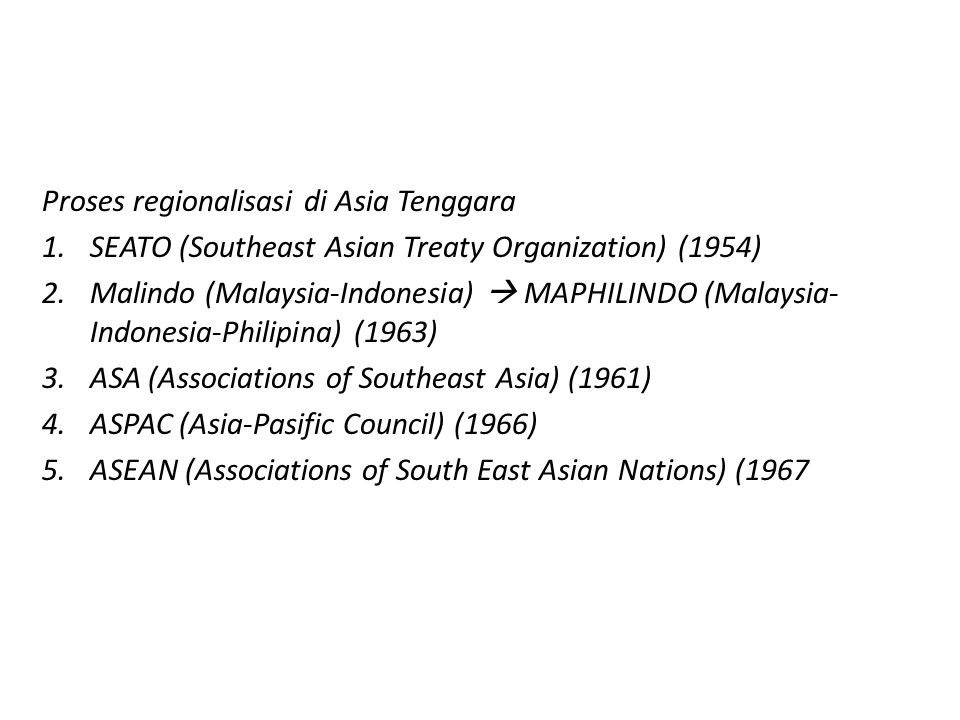 Proses regionalisasi di Asia Tenggara