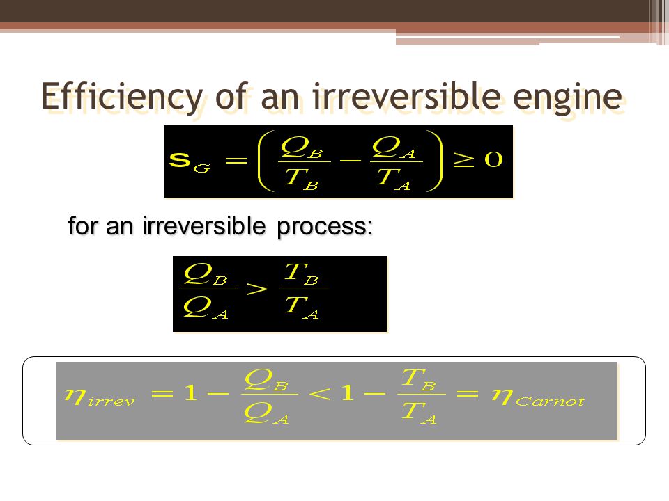 Efficiency of an irreversible engine