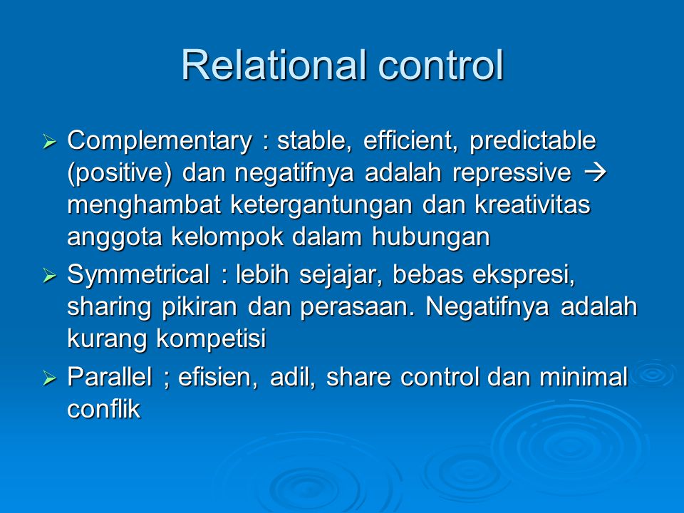 Relational control