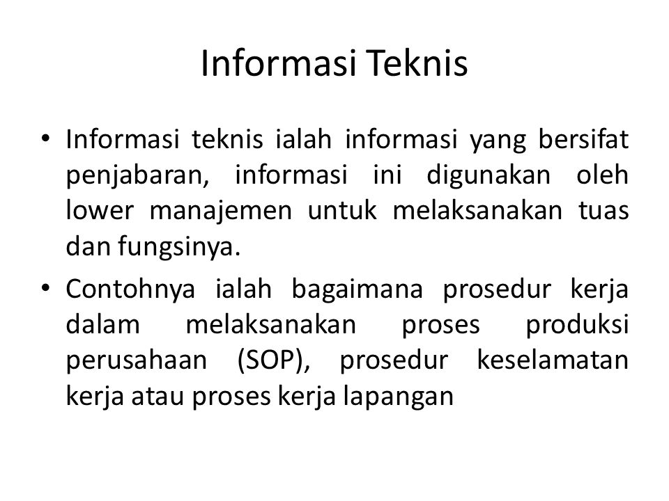 Informasi Teknis