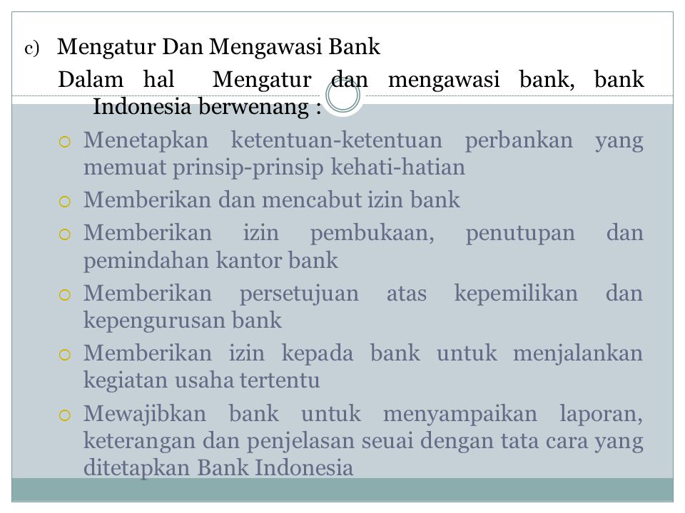 Mengatur Dan Mengawasi Bank