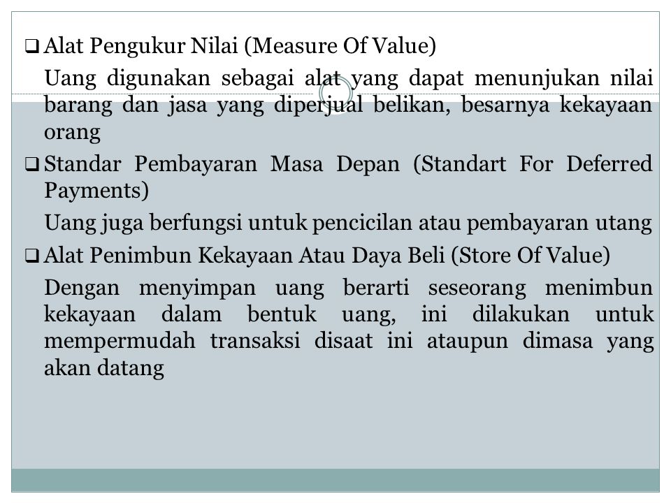Alat Pengukur Nilai (Measure Of Value)