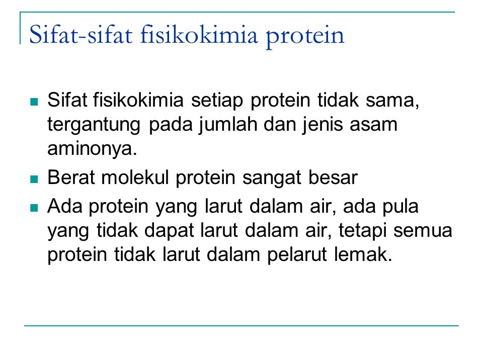 Sifat-sifat fisikokimia protein