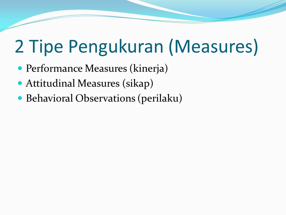 Performance measures