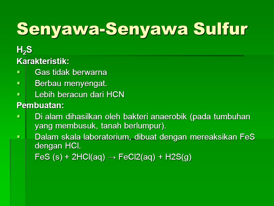 Senyawa-Senyawa Sulfur