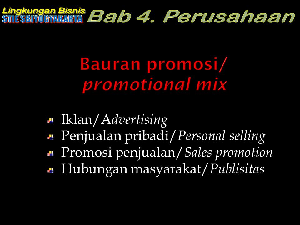 Bauran promosi/ promotional mix