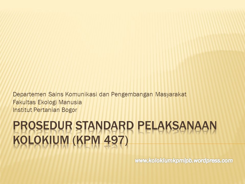 Prosedur Standard Pelaksanaan Kolokium (KPM 497)