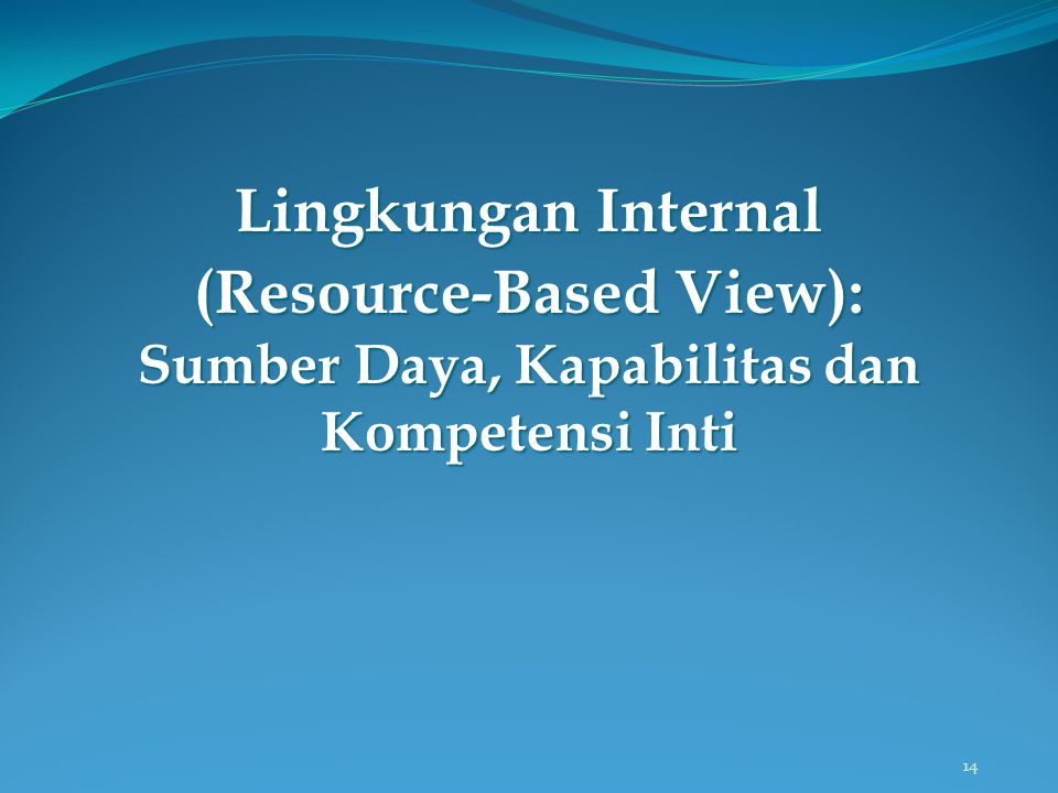 (Resource-Based View): Sumber Daya, Kapabilitas dan