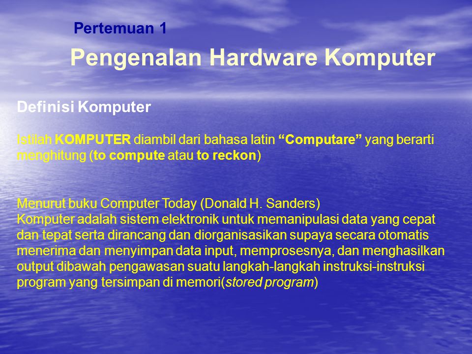 Pengenalan Hardware Komputer