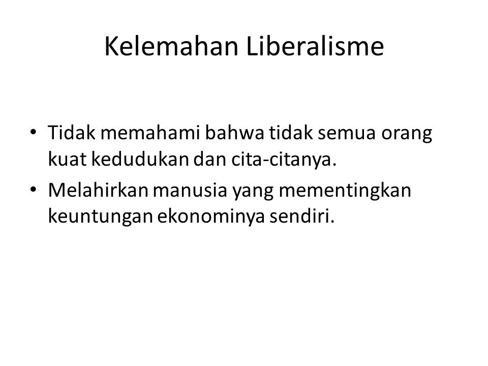 Kelemahan Liberalisme