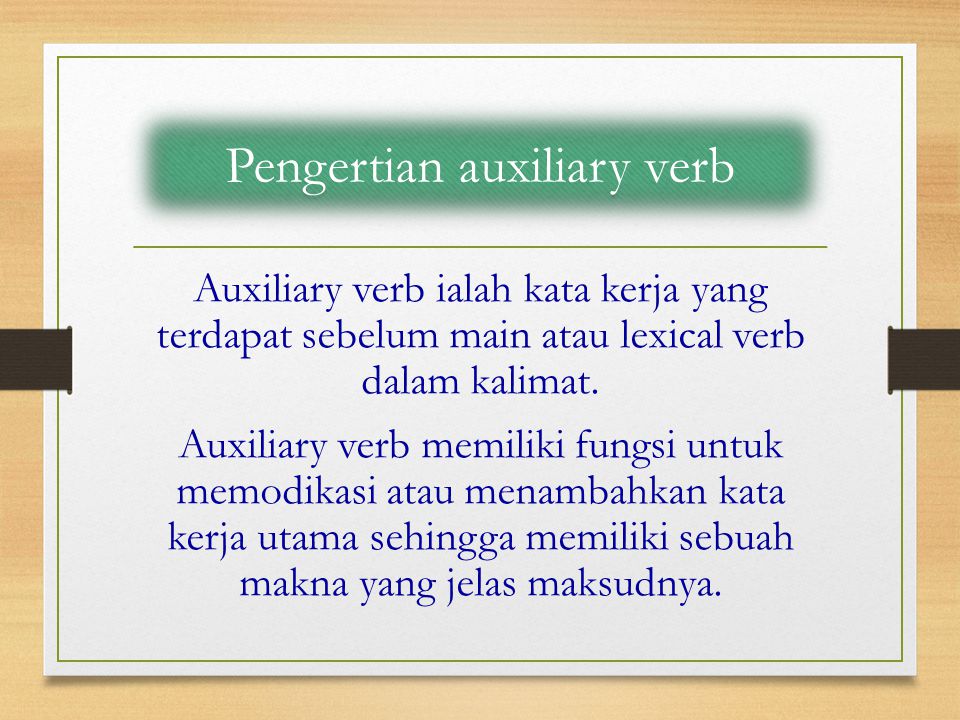 Pengertian auxiliary verb