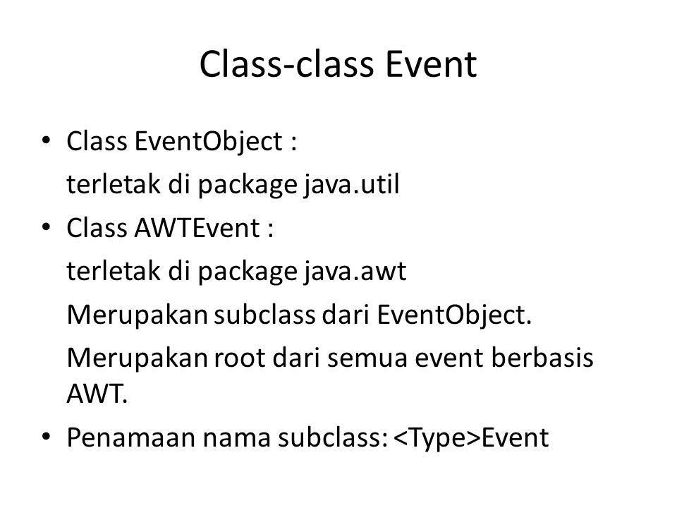 Event classified