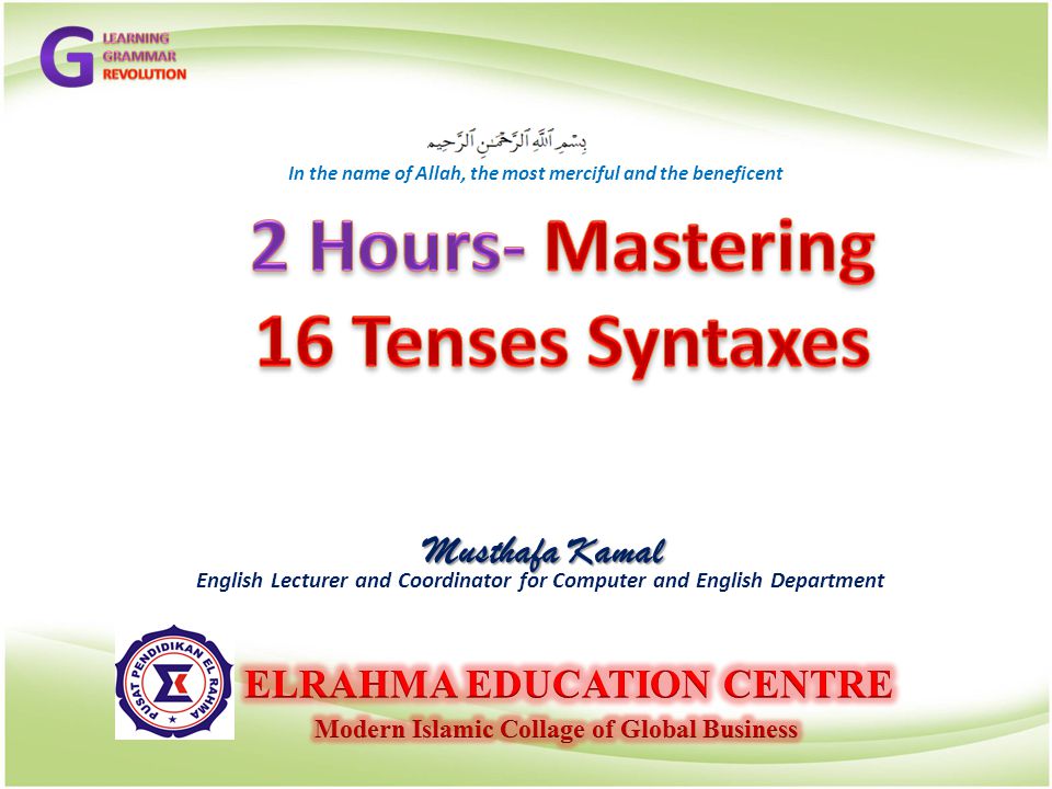 2 Hours- Mastering 16 Tenses Syntaxes