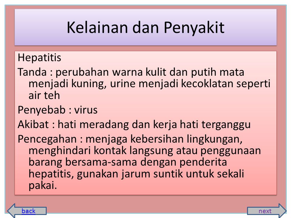 Kelainan dan Penyakit Hepatitis