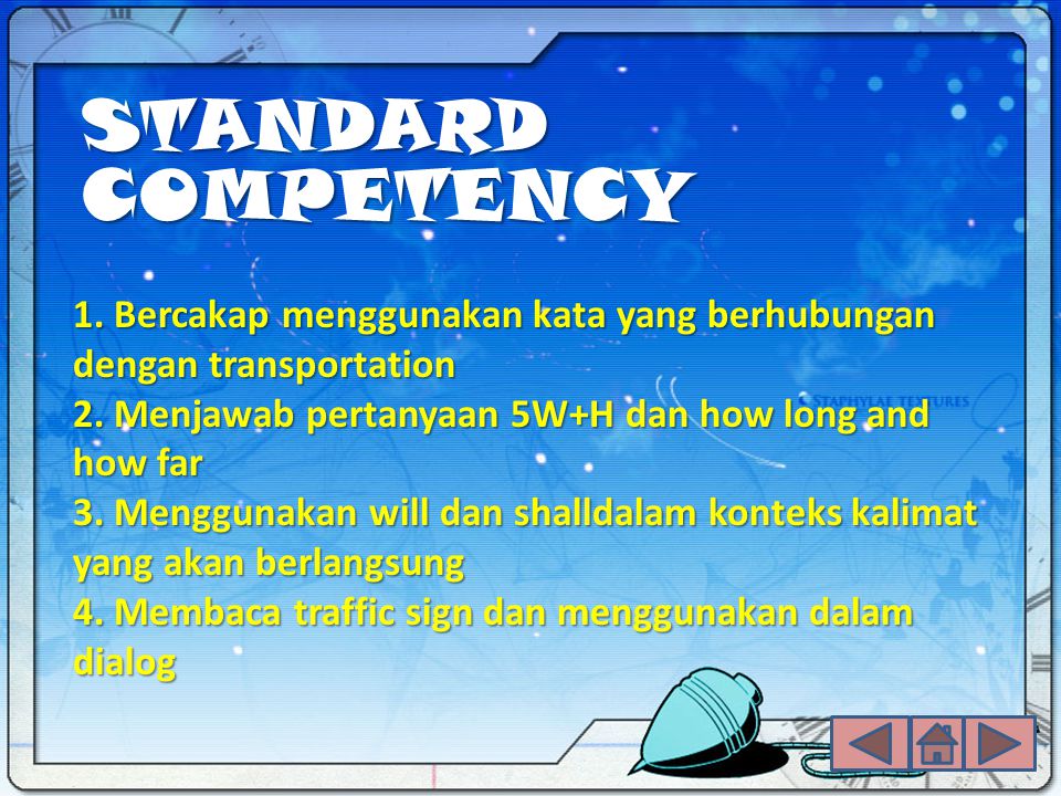 STANDARD COMPETENCY