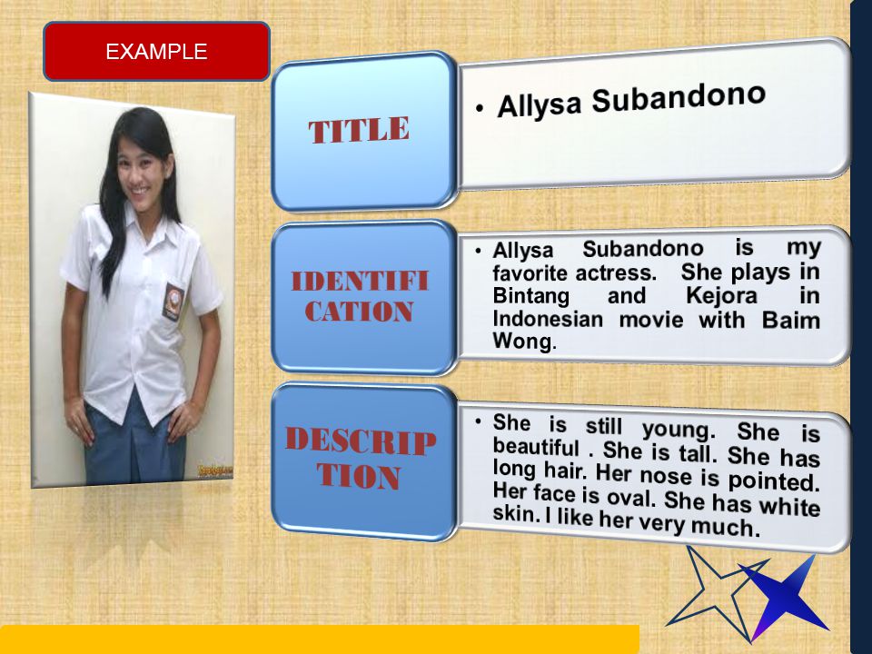 DESCRIPTION TITLE Allysa Subandono IDENTIFI CATION