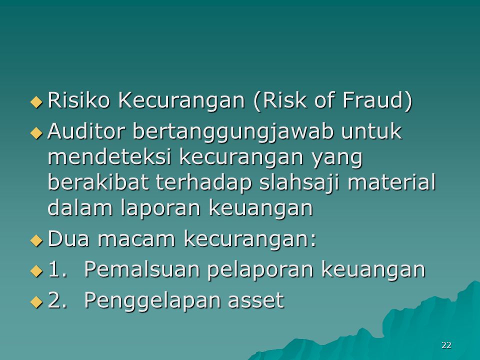 Risiko Kecurangan (Risk of Fraud)