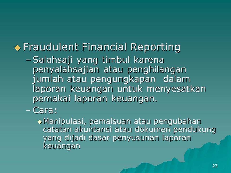 Fraudulent Financial Reporting