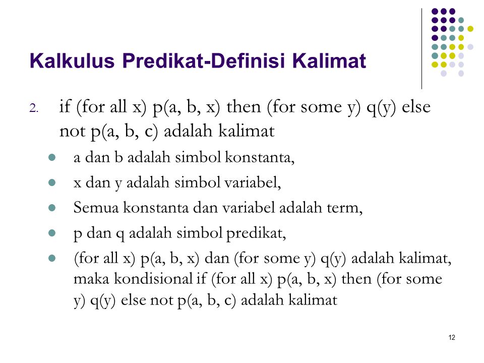 Kalkulus Predikat-Definisi Kalimat