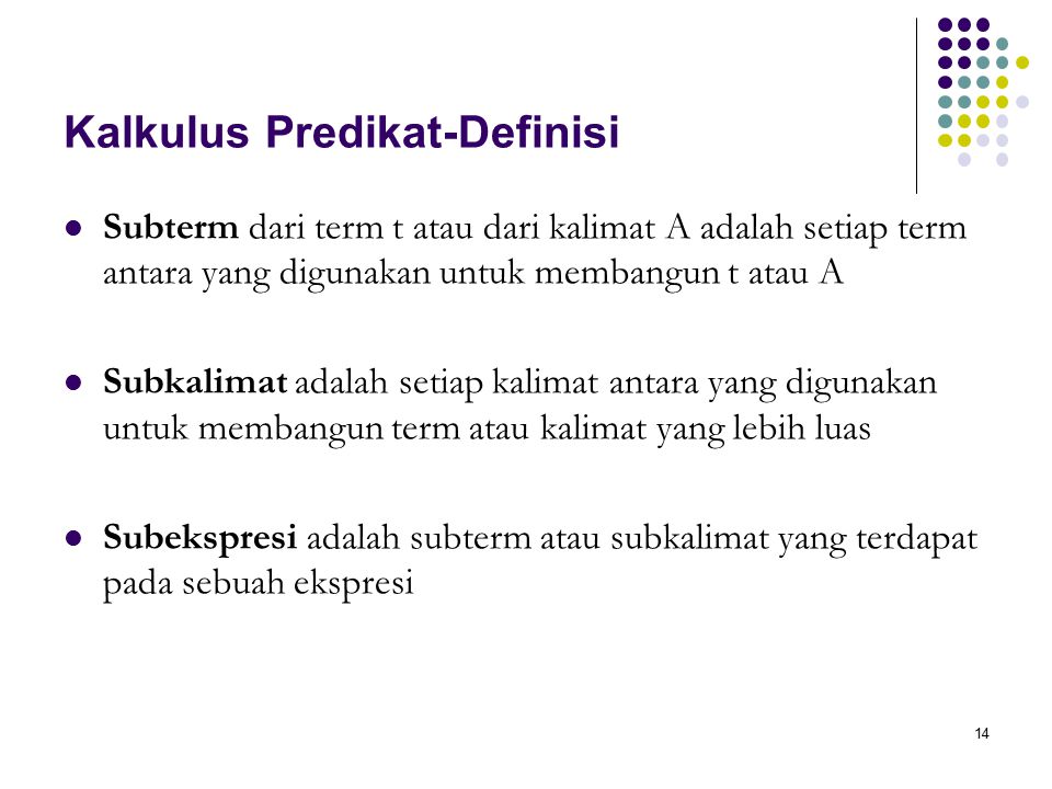 Kalkulus Predikat-Definisi