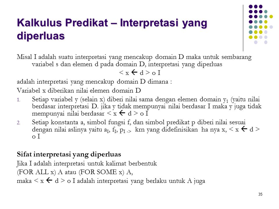 Kalkulus Predikat – Interpretasi yang diperluas