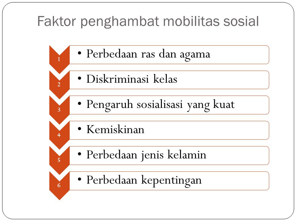 Faktor penghambat mobilitas sosial