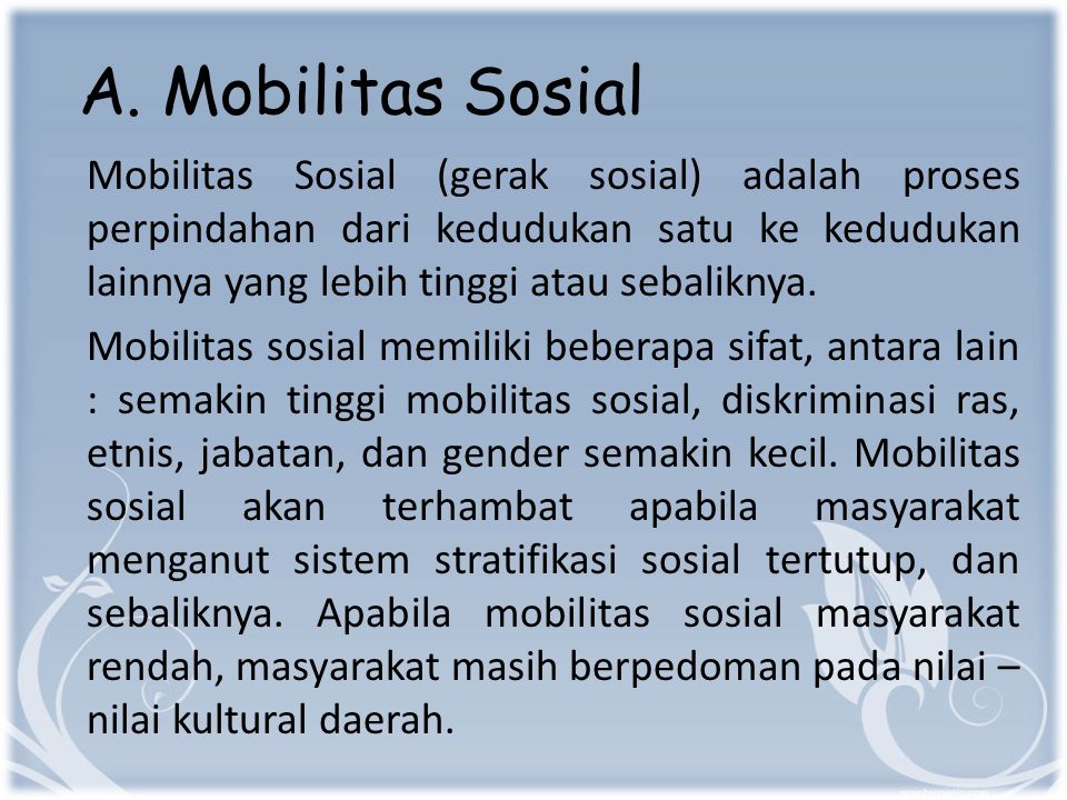 A. Mobilitas Sosial