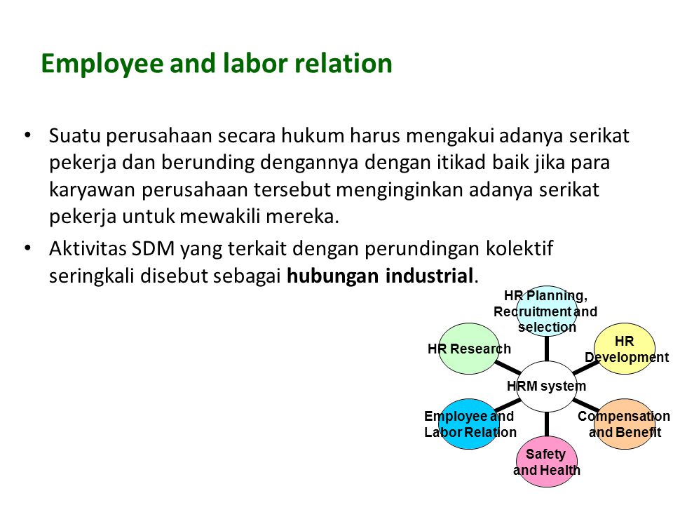 Employee and labor relation