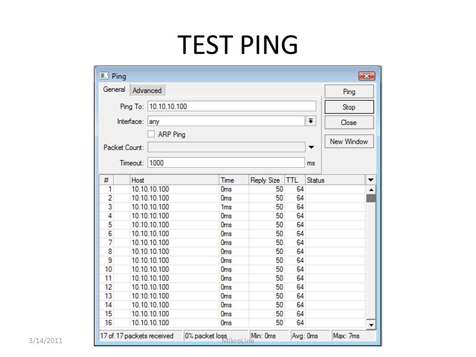 Ping test