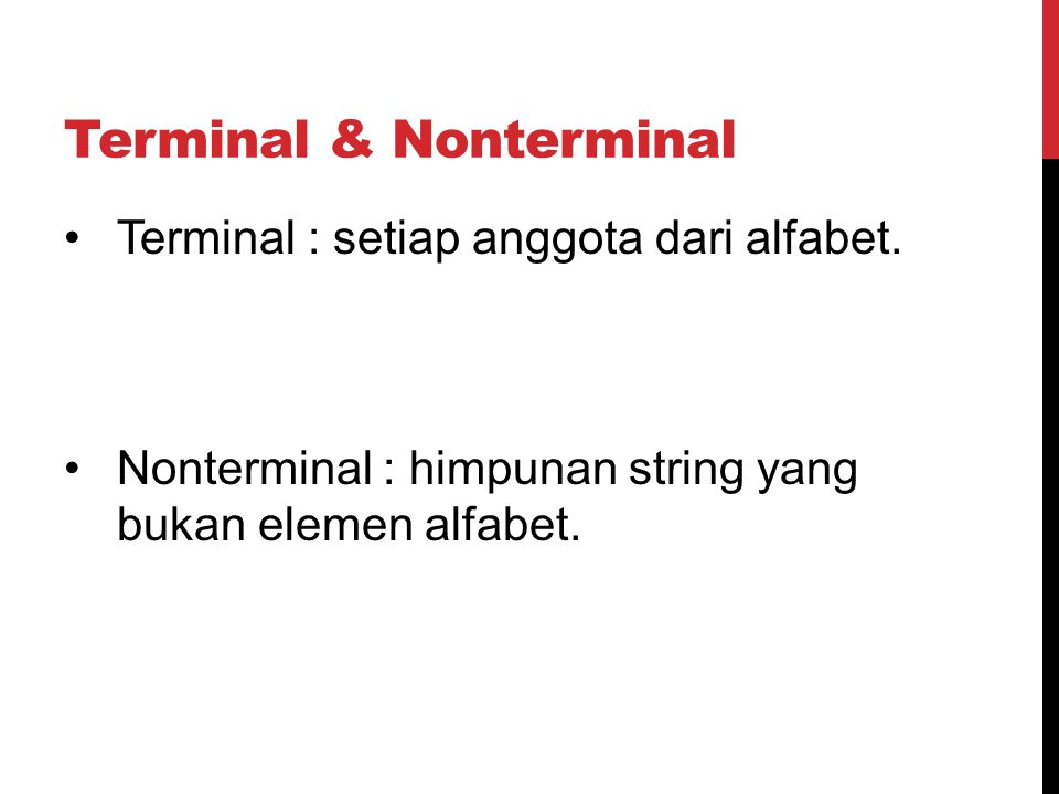 Terminal & Nonterminal