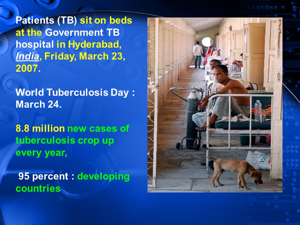 Patients (TB) sit on beds at the Government TB hospital in Hyderabad, India, Friday, March 23, 2007.