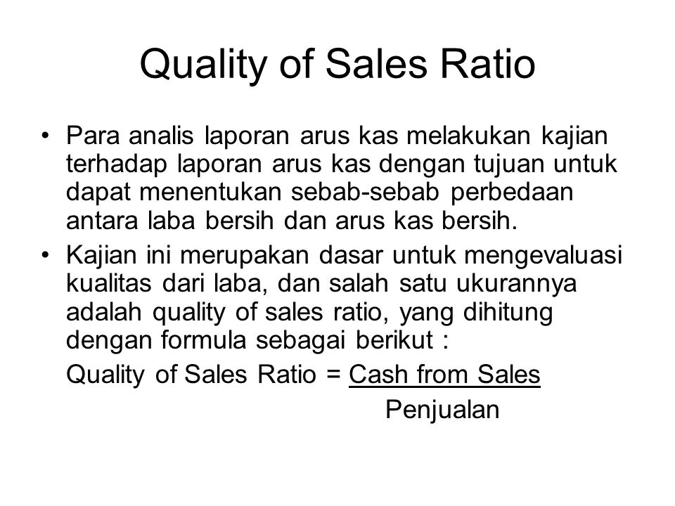 Quality of Sales Ratio