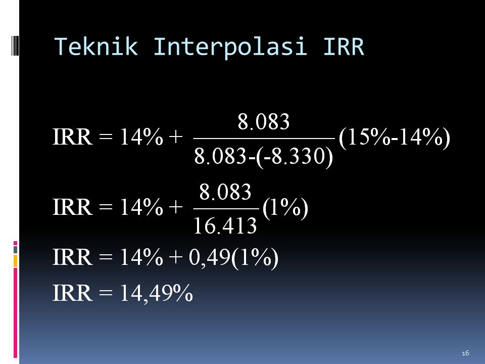 Teknik Interpolasi IRR