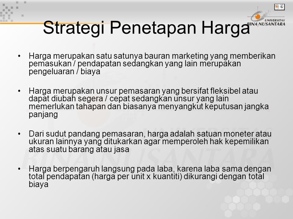 Strategi Penetapan Harga