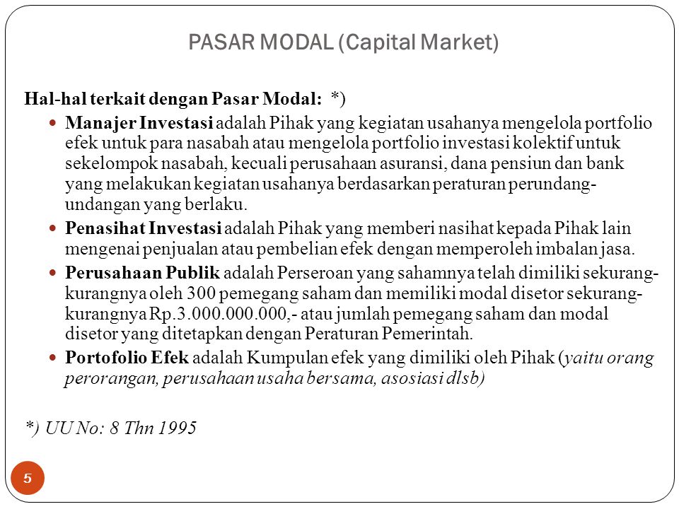 PASAR MODAL (Capital Market)