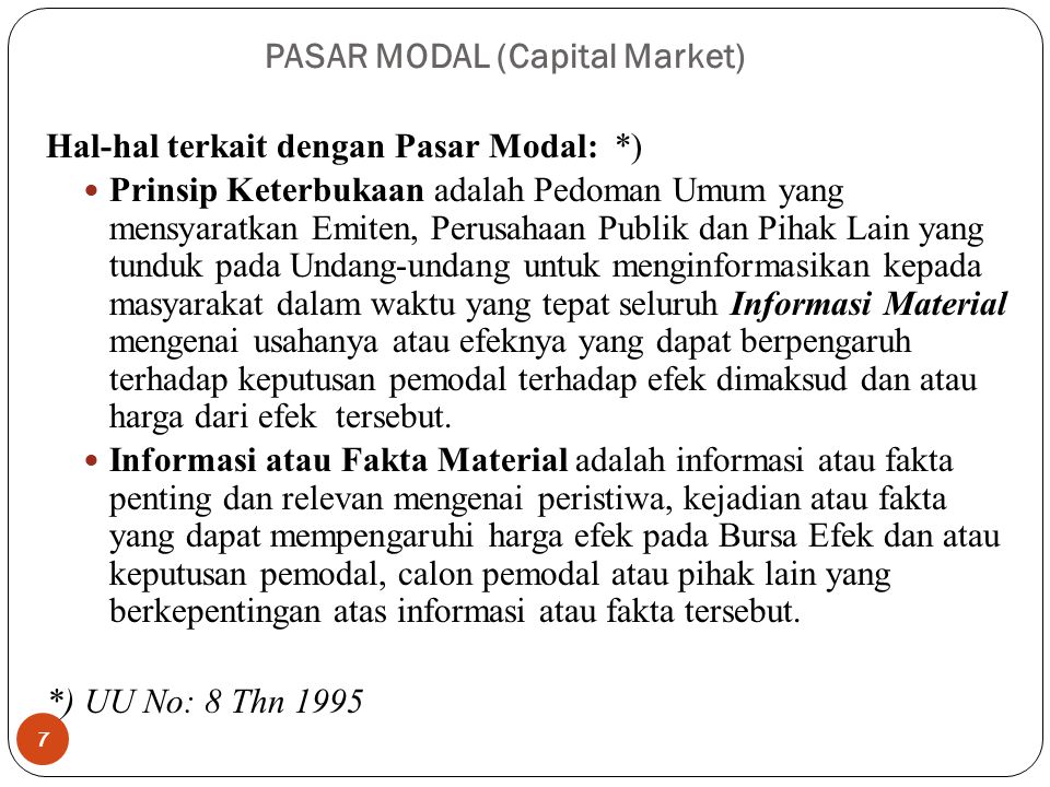 PASAR MODAL (Capital Market)