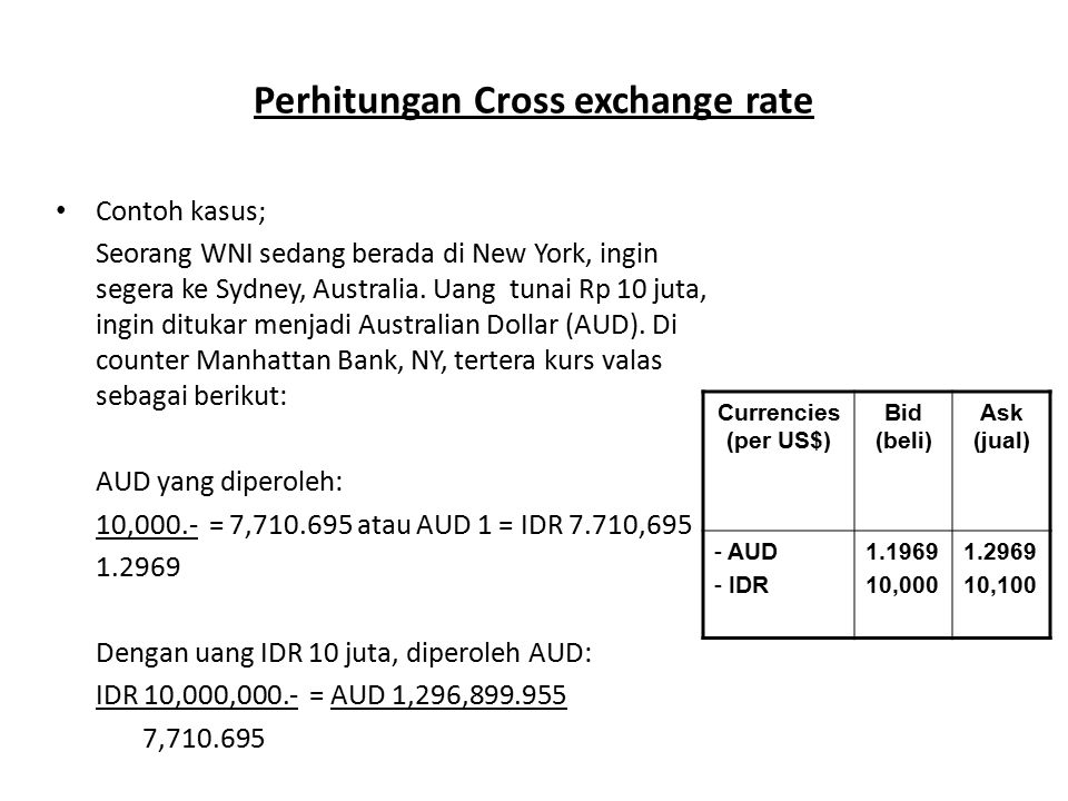 Perhitungan Cross exchange rate