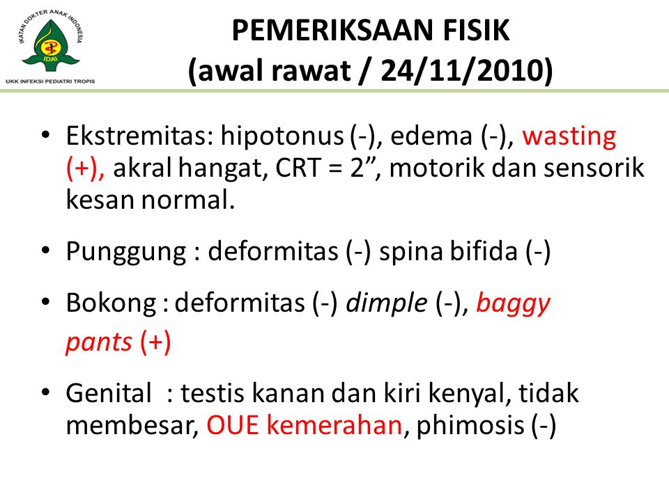 PEMERIKSAAN FISIK (awal rawat / 24/11/2010)