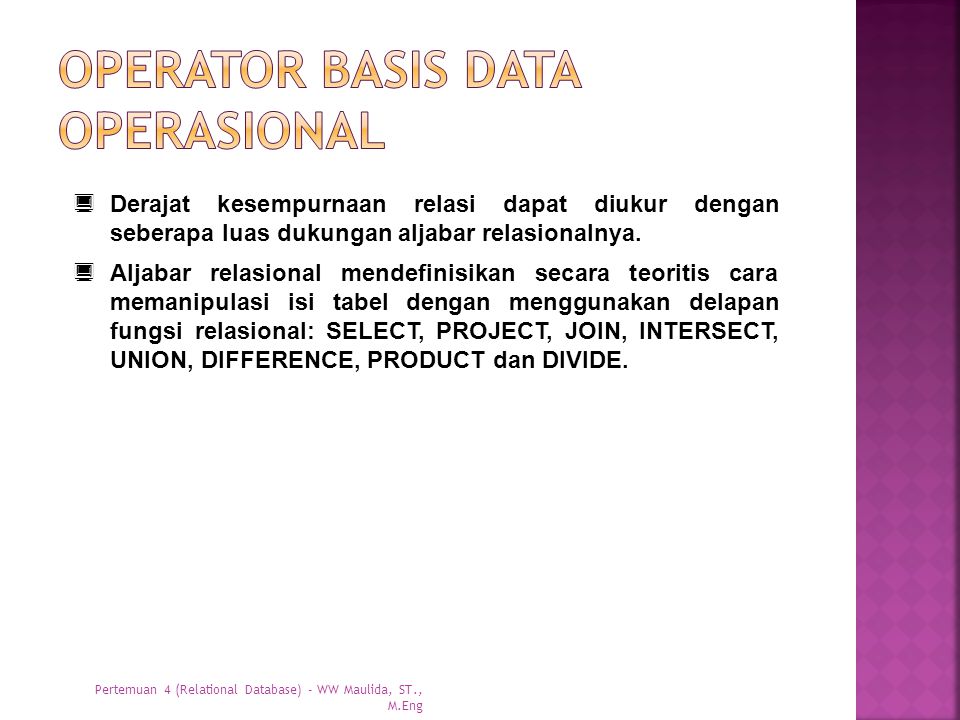 Operator basis data operasional