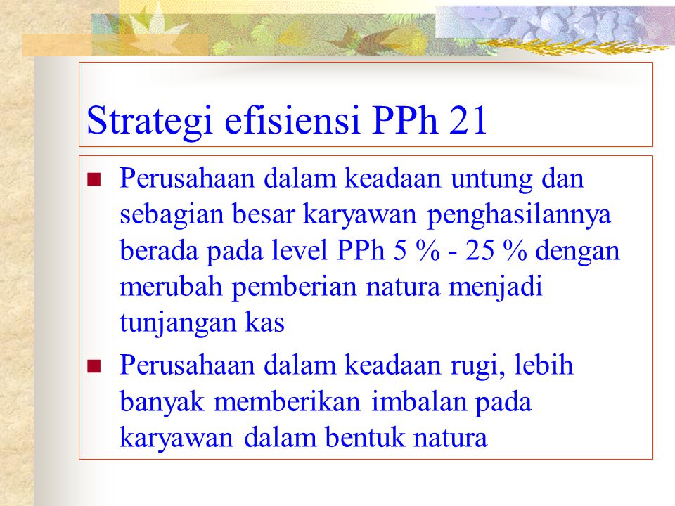 Strategi efisiensi PPh 21