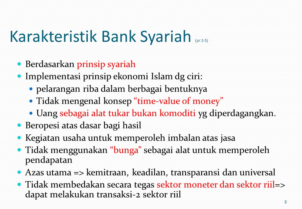Karakteristik Bank Syariah (pr 2-5)