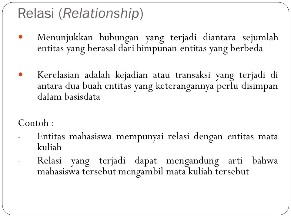Relasi (Relationship)