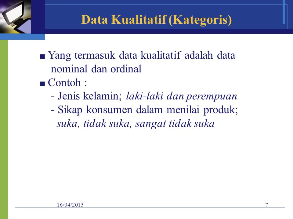 Data Kualitatif (Kategoris)